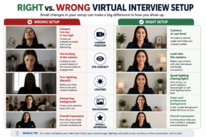 Right vs. Wrong Virtual Interview Setup