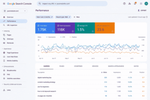 Google Search Console dashboard for SEO beginners